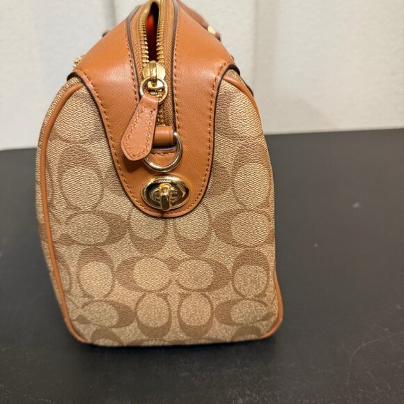 Coach Varsity Stripe Mini Bennett Satchel Purse Signature Canvas F38269 EUC - Picture 6 of 11
